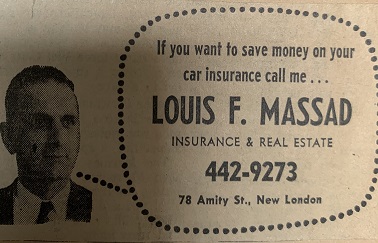 Louis F. Massad, New London, CT, Small Ad