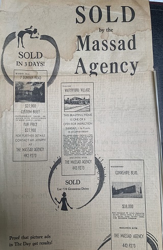 Louis F. Massad, New London, CT, Sold Ad